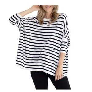 Mer Sea Catalina Striped Sweater Women’s One Size Boxy Oversized Dolman Sleeve
